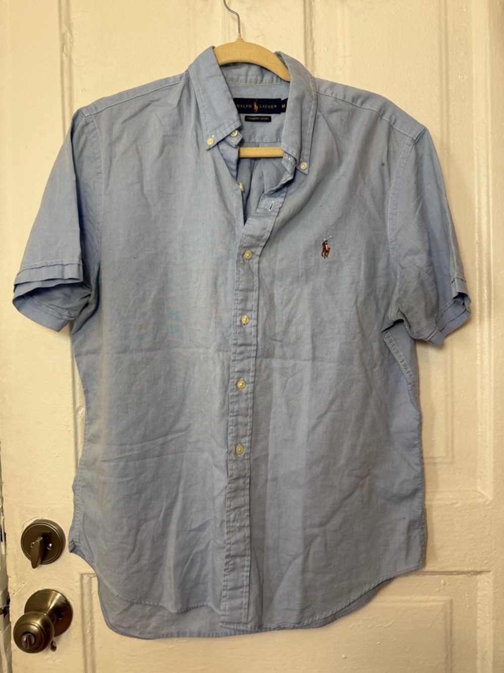 Ralph Lauren Light Blue Short-Sleeve Button-Down Oxford Shirt